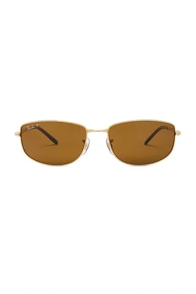 Ray Ban Oval Sunglasses In Brown