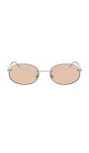 Ray Ban Oval-frame Rimless Sunglasses In Silver