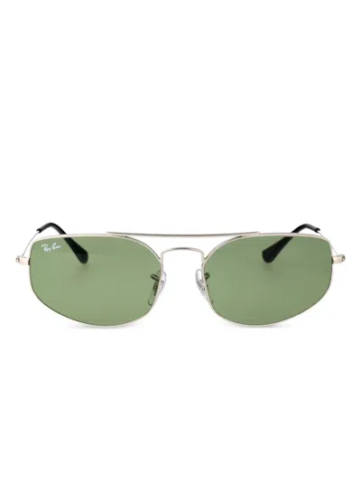 Ray Ban Oval Sunglasses In Silver
