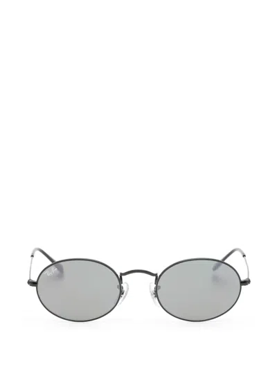Ray Ban Oval-frame Sunglasses In Black