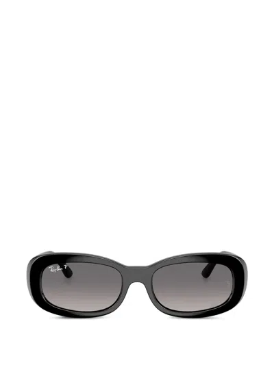 Ray Ban Oval-frame Sunglasses In Black