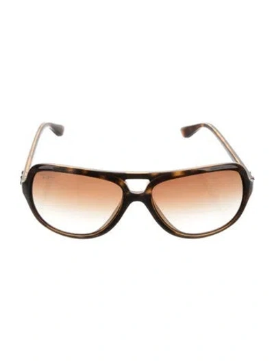 Pre-owned Ray Ban Oversize Gradient Sunglasses In Brown
