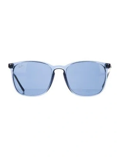 Pre-owned Ray Ban Oversize Tinted Sunglasses In Blue