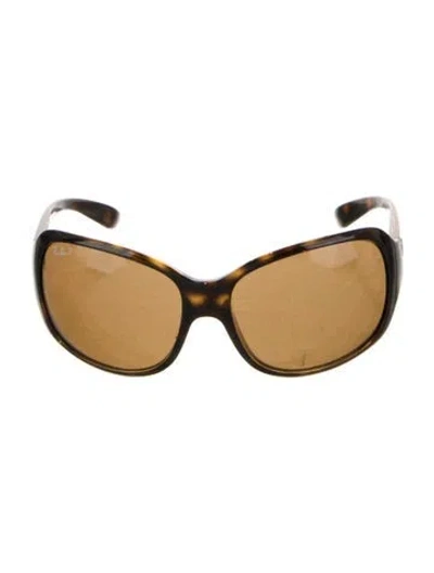 Pre-owned Ray Ban Oversize Tinted Sunglasses In Brown