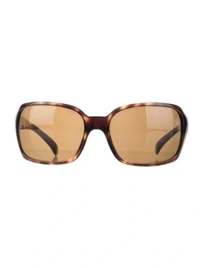 Pre-owned Ray Ban Oversize Tinted Sunglasses In Brown