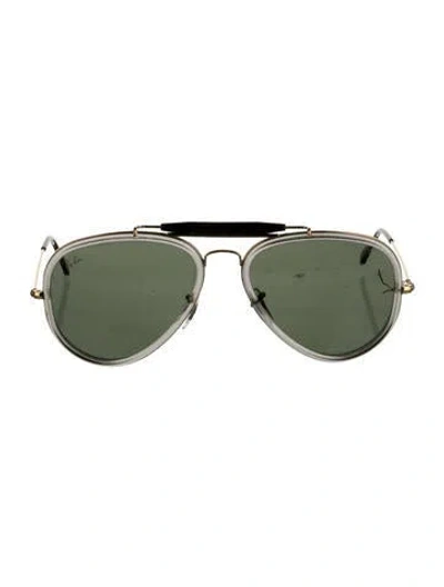 Pre-owned Ray Ban Oversize Tinted Sunglasses In Gold