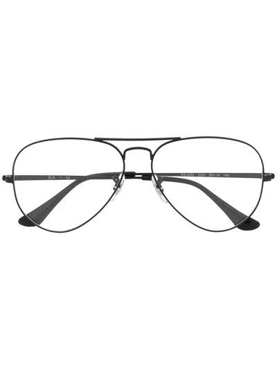 Ray Ban Oversized Round Frame Glasses In Black