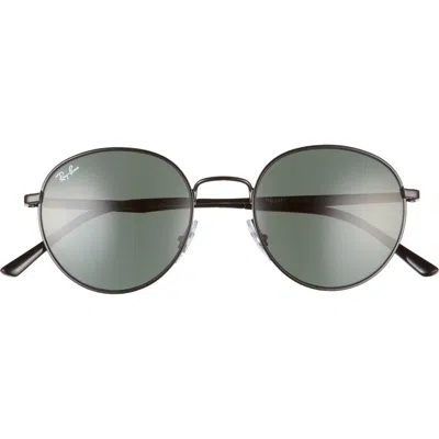 Ray Ban Ray-ban Phantos 50mm Gradient Round Sunglasses In Black/dark Green