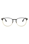 Ray Ban Phantos 53mm Optical Glasses In Gold Black