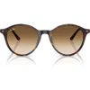 Ray Ban Ray-ban Phantos 53mm Round Gradient Sunglasses In Havana