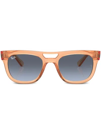 Ray Ban Phil Square-frame Sunglasses In Orange/blue Gradient