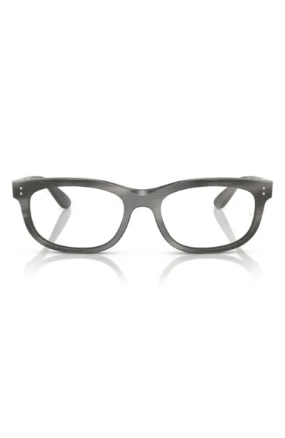 Ray Ban Ray-ban Pillow 56mm Oval Optical Glasses In Brown Striped