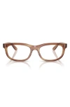 Ray Ban Ray-ban Pillow 56mm Oval Optical Glasses In Striped Brown
