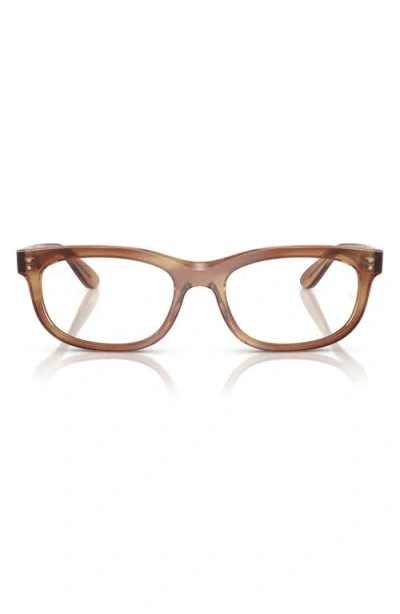 Ray Ban Ray-ban Pillow 56mm Oval Optical Glasses In Striped Brown
