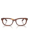 Ray Ban Ray-ban Pillow 56mm Oval Optical Glasses In Striped Havana