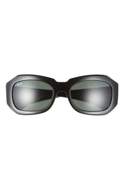 Ray Ban Pillow Beate 56mm Wrap Sunglasses In Black
