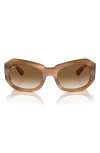 Ray Ban Pillow Beate 56mm Wrap Sunglasses In Striped Brown
