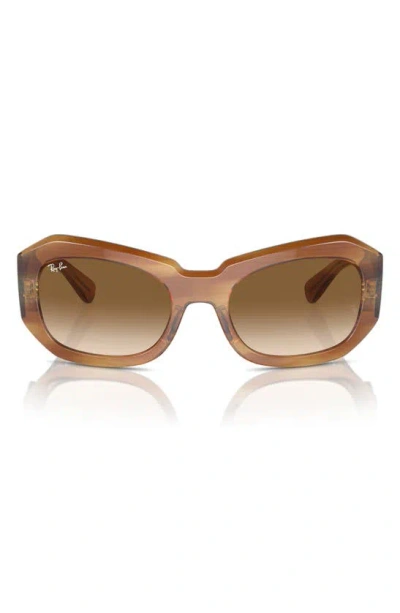 Ray Ban Pillow Beate 56mm Wrap Sunglasses In Brown/brown Gradient