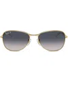 Ray Ban Rb3733 Sunglasses Gold Frame Blue Lenses Polarized 59-17 In Gold