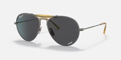 Pre-owned Ray Ban Ray-ban Pilot Titanium Polarized Sunglasses - Rb8063 - M 55-16mm
