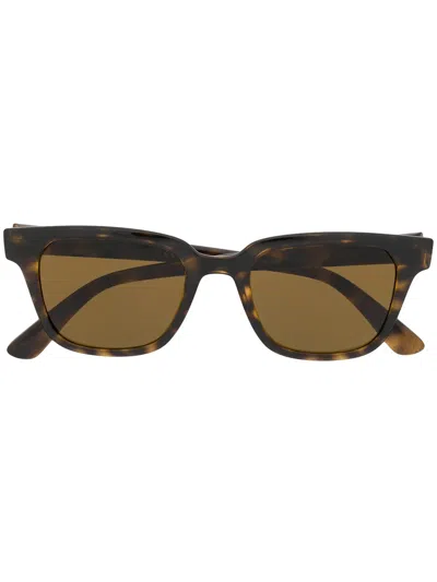 Ray Ban Polarised Rectangular Frame Sunglasses In Brown