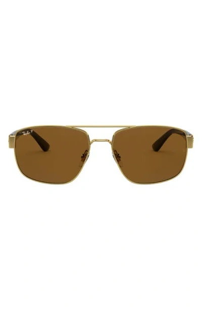 Ray Ban Ray-ban Polarized 55mm Aviator Sunglasses In Multi