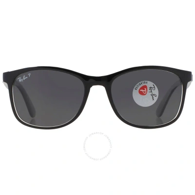 Ray Ban Polarized Black Rectangular Unisex Sunglasses Rb4374 603948 56