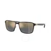 RAY BAN RAY BAN POLARIZED BLUE GOLD CHROMANCE SQUARE UNISEX SUNGLASSES RB3721CH 187/J0 59