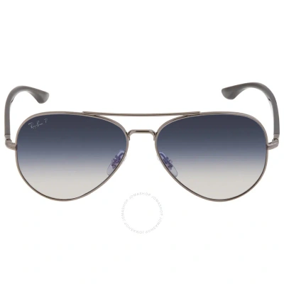 Ray Ban Polarized Blue Gradient Blue Aviator Unisex Sunglasses Rb3675 004/78 58