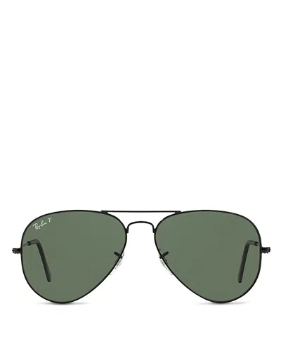 RAY BAN RAY-BAN POLARIZED BROW BAR AVIATOR SUNGLASSES, 62MM