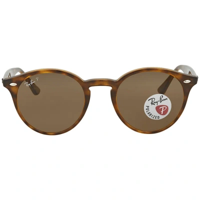 Ray Ban Polarized Brown Classic B-15 Round Sunglasses Rb2180 710/83 49 In Brown / Dark
