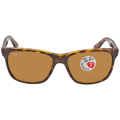 Ray Ban Polarized Brown Classic B-15 Square Unisex Sunglasses Rb4181 710/83 57