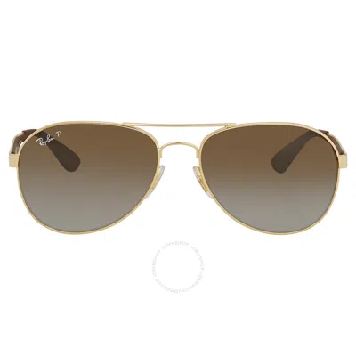Ray Ban Polarized Brown Gradient Aviator Sunglasses Rb3549 001/t5 58