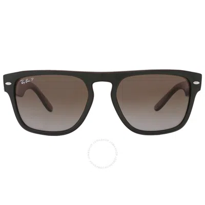 Ray Ban Polarized Brown Gradient Square Unisex Sunglasses Rb4407 6732t5 57