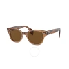 RAY BAN RAY BAN POLARIZED BROWN SQUARE UNISEX SUNGLASSES RB0880S 664057 52