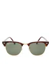 Ray Ban Clubmaster Tortoiseshell Acetate And Gold-tone Sunglasses In Red Havana/crystal Green Solid
