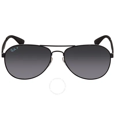 Ray Ban Polarized Dark Grey Gradient Aviator Sunglasses Rb3549 002/t3 61 In Dark / Grey