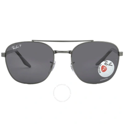 Ray Ban Polarized Dark Grey Square Unisex Sunglasses Rb3688 004/k8 55 In Dark / Grey / Gun Metal / Gunmetal