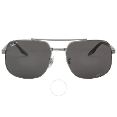 Ray Ban Polarized Dark Grey Square Unisex Sunglasses Rb3699 004/k8 59 In Dark / Grey / Gun Metal / Gunmetal