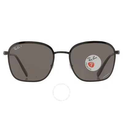Ray Ban Polarized Dark Grey Square Unisex Sunglasses Rb3720 002/k8 55 In Gray