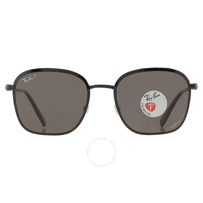 Ray Ban Polarized Dark Grey Square Unisex Sunglasses Rb3720 002/k8 55 In Black / Dark / Grey