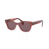 Ray Ban Polarized Dark Violet Square Unisex Sunglasses Rb0880s 6639af 49 In Dark / Ink / Pink / Violet