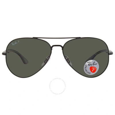 Ray Ban Polarized Green Classic G-15 Aviator Unisex Sunglasses Rb3675 002/58 58 In Black / Green