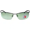 Ray Ban Polarized Green Classic G-15 Rectangular Men's Sunglasses Rb3183 004/9a 63 In Green