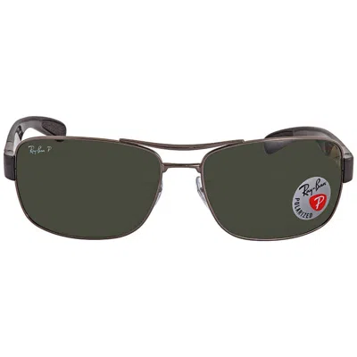 RAY BAN RAY BAN POLARIZED GREEN CLASSIC G-15 SQUARE MEN'S SUNGLASSES RB3522 004/9A 64