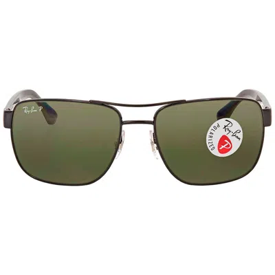 RAY BAN RAY BAN POLARIZED GREEN CLASSIC G-15 SQUARE MEN'S SUNGLASSES RB3530 002/9A 58