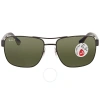 RAY BAN RAY BAN POLARIZED GREEN CLASSIC G-15 SQUARE MEN'S SUNGLASSES RB3530 002/9A 58