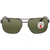 Ray Ban Polarized Green Classic G-15 Square Men's Sunglasses Rb3530 002/9a 58 In Green