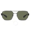 Ray Ban Polarized Green Classic Navigator Unisex Sunglasses Rb3672 004/9a 60 In Green