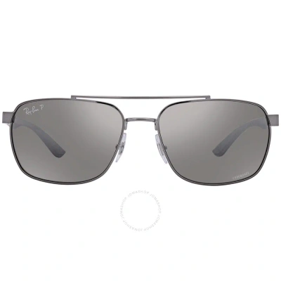 Ray Ban Polarized Sunglasses, Rb3604 Chromance In Gunmetal,grey Mir Grey Gradient Polar